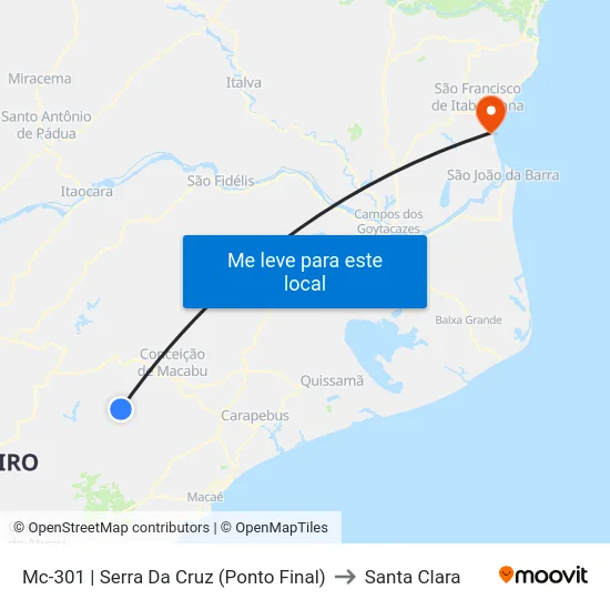 Mc-301 | Serra Da Cruz (Ponto Final) to Santa Clara map