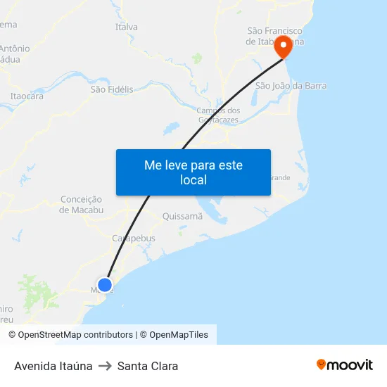 Avenida Itaúna to Santa Clara map