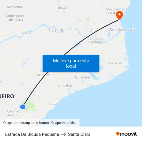 Estrada Da Bicuda Pequena to Santa Clara map
