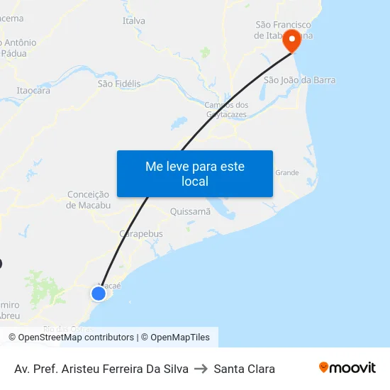 Av. Pref. Aristeu Ferreira Da Silva to Santa Clara map