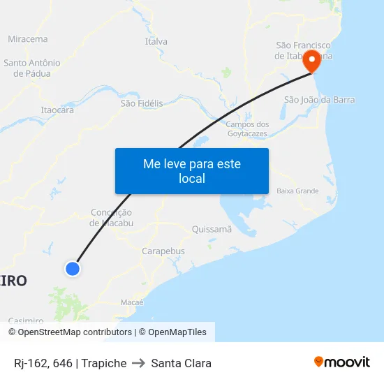 Rj-162, 646 | Trapiche to Santa Clara map