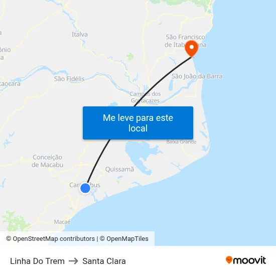 Linha Do Trem to Santa Clara map