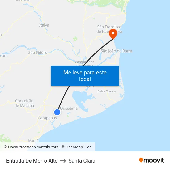 Entrada De Morro Alto to Santa Clara map
