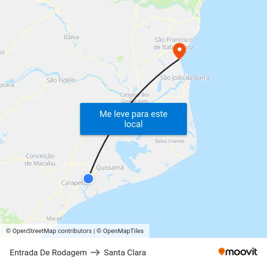 Entrada De Rodagem to Santa Clara map