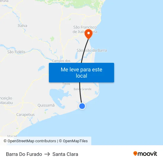 Barra Do Furado to Santa Clara map