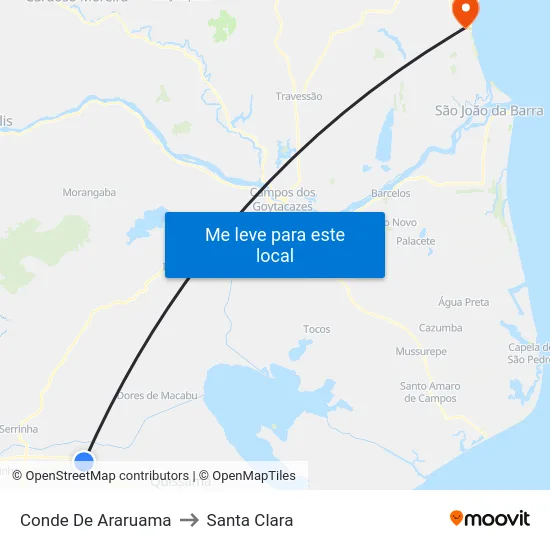 Conde De Araruama to Santa Clara map
