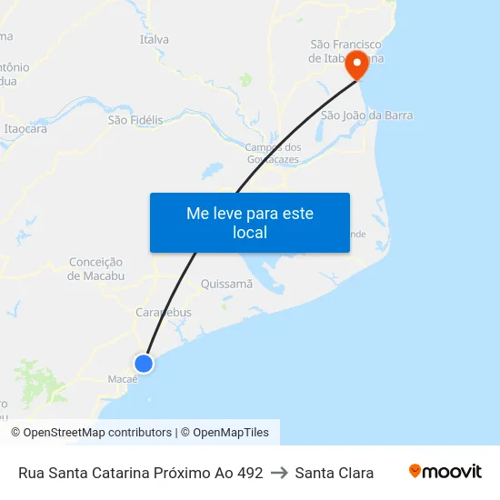 Rua Santa Catarina Próximo Ao 492 to Santa Clara map