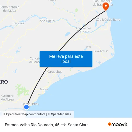 Estrada Velha Rio Dourado, 45 to Santa Clara map