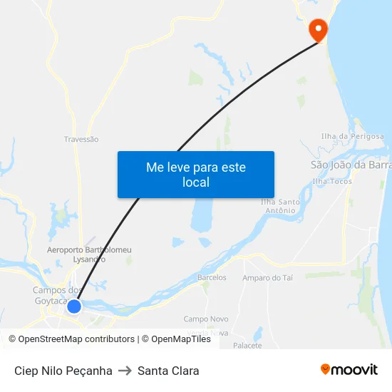 Ciep Nilo Peçanha to Santa Clara map