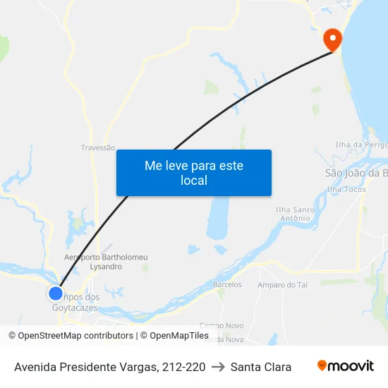 Avenida Presidente Vargas, 212-220 to Santa Clara map