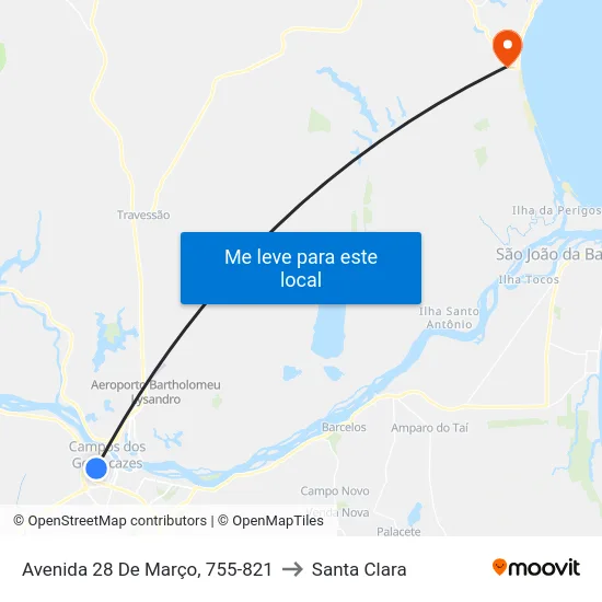 Avenida 28 De Março, 755-821 to Santa Clara map