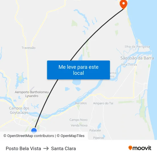 Posto Bela Vista to Santa Clara map