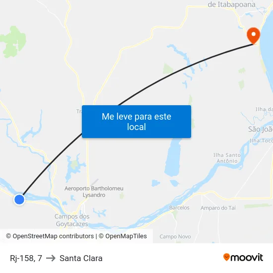 Rj-158, 7 to Santa Clara map