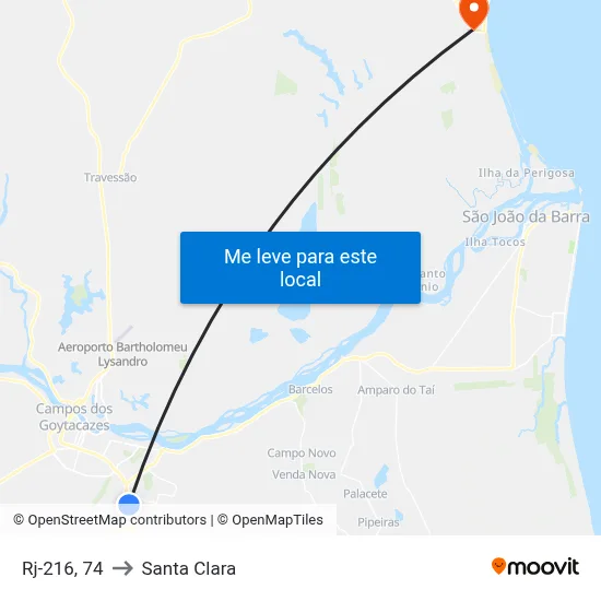 Rj-216, 74 to Santa Clara map