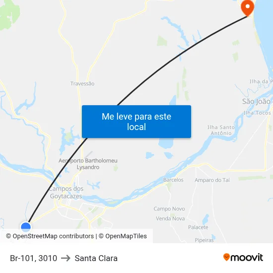 Br-101, 3010 to Santa Clara map