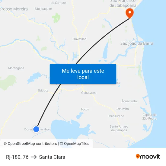 Rj-180, 76 to Santa Clara map