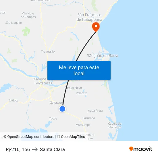 Rj-216, 156 to Santa Clara map