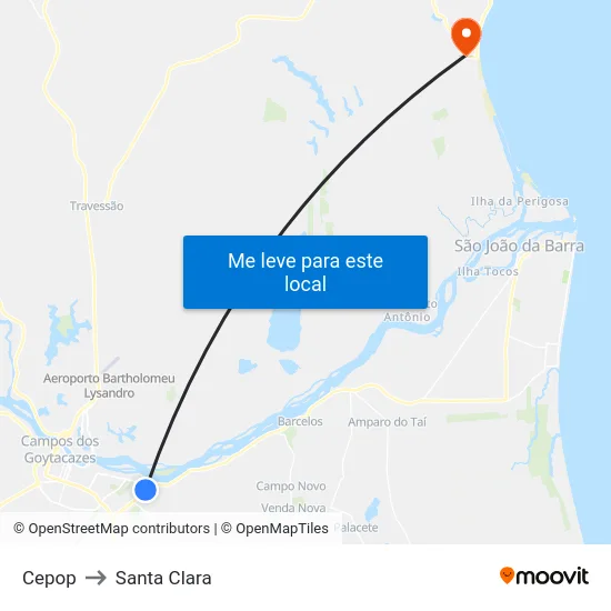 Cepop to Santa Clara map