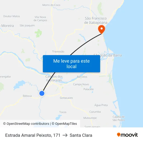 Estrada Amaral Peixoto, 171 to Santa Clara map