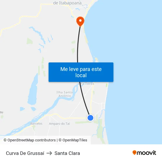 Curva De Grussaí to Santa Clara map