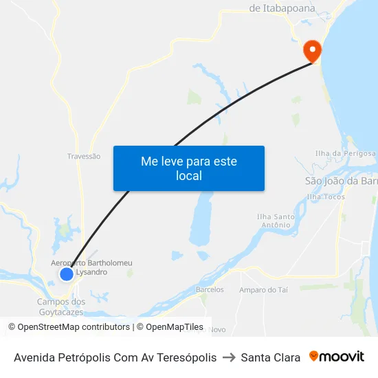 Avenida Petrópolis Com Av Teresópolis to Santa Clara map
