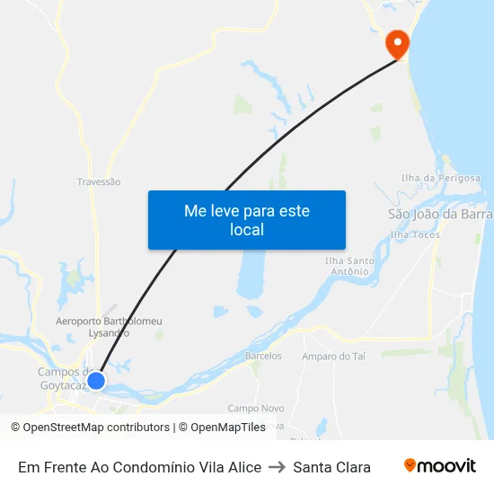 Em Frente Ao Condomínio Vila Alice to Santa Clara map