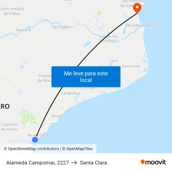 Alameda Campomar, 2227 to Santa Clara map