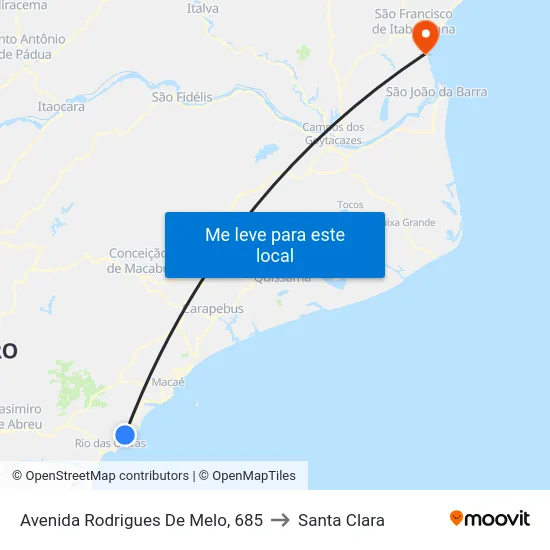 Avenida Rodrigues De Melo, 685 to Santa Clara map