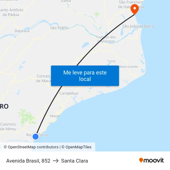 Avenida Brasil, 852 to Santa Clara map