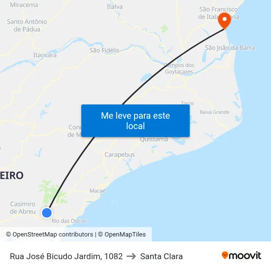 Rua José Bicudo Jardim, 1082 to Santa Clara map