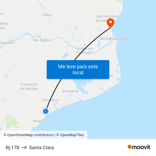 Rj-178 to Santa Clara map