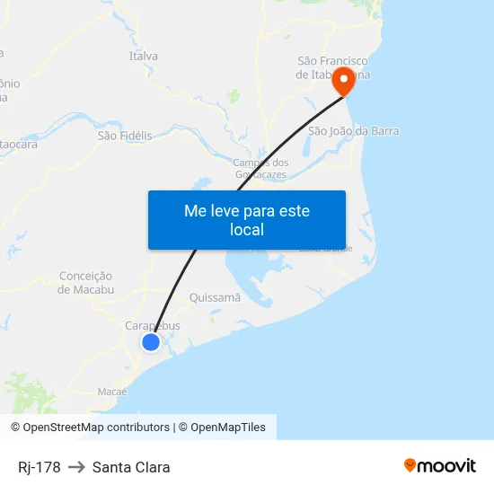 Rj-178 to Santa Clara map