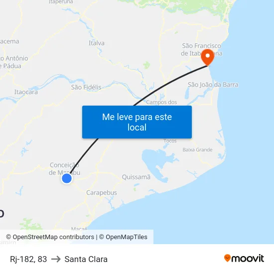 Rj-182, 83 to Santa Clara map