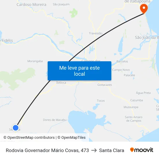 Rodovia Governador Mário Covas, 473 to Santa Clara map