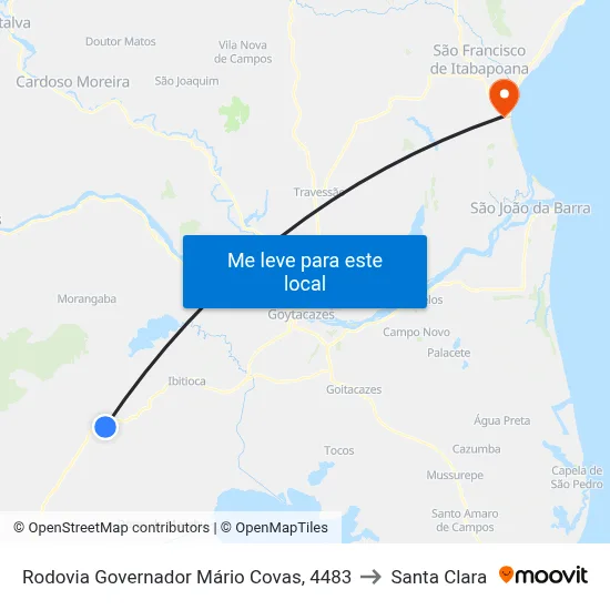 Rodovia Governador Mário Covas, 4483 to Santa Clara map