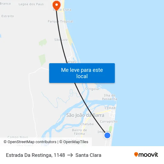 Estrada Da Restinga, 1148 to Santa Clara map