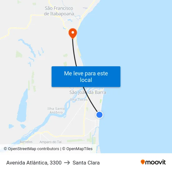 Avenida Atlântica, 3300 to Santa Clara map