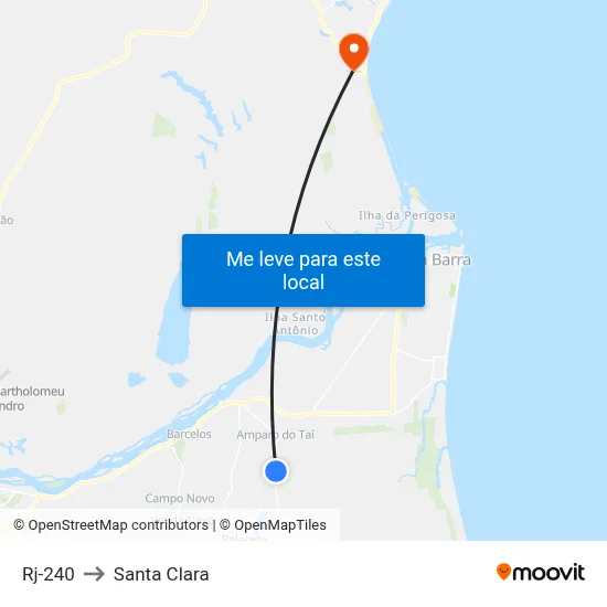 Rj-240 to Santa Clara map