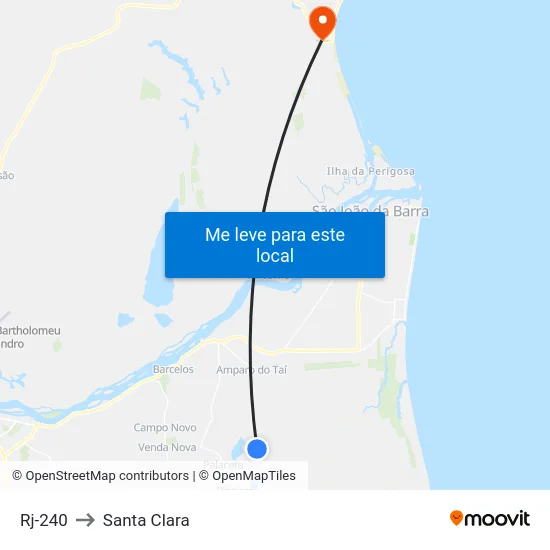 Rj-240 to Santa Clara map