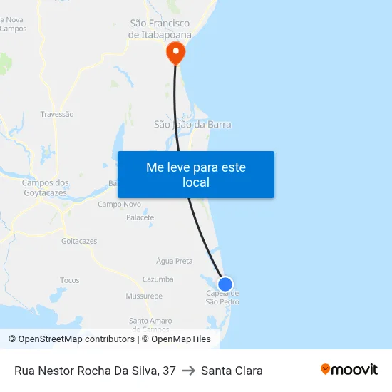 Rua Nestor Rocha Da Silva, 37 to Santa Clara map