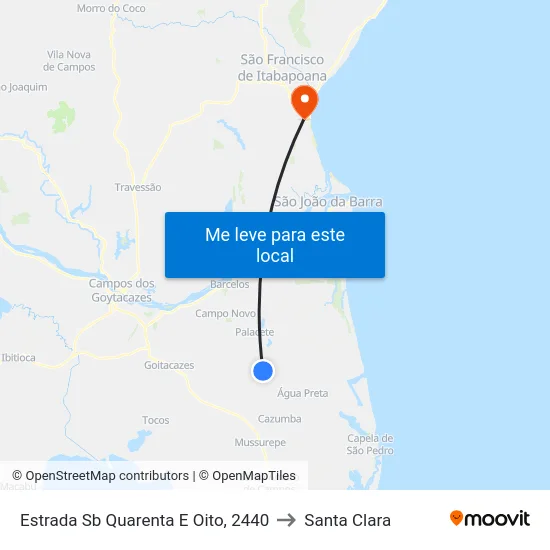 Estrada Sb Quarenta E Oito, 2440 to Santa Clara map