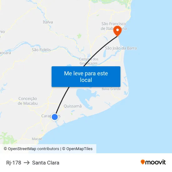 Rj-178 to Santa Clara map