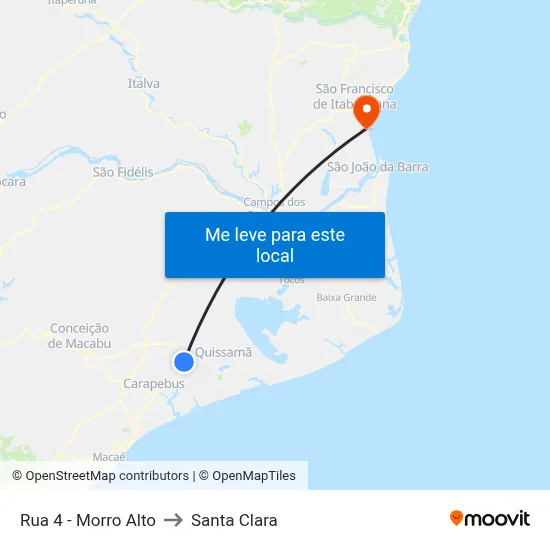 Rua 4 - Morro Alto to Santa Clara map