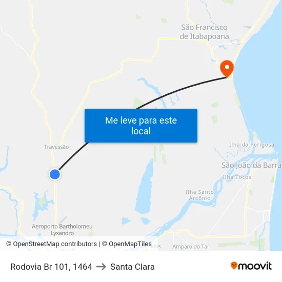 Rodovia Br 101, 1464 to Santa Clara map