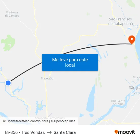 Br-356 - Três Vendas to Santa Clara map