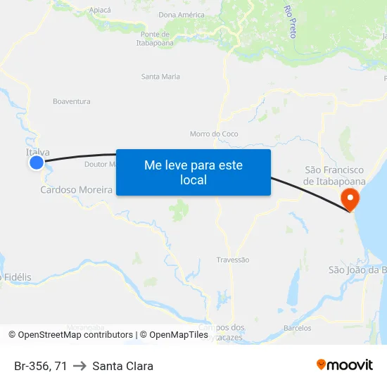 Br-356, 71 to Santa Clara map