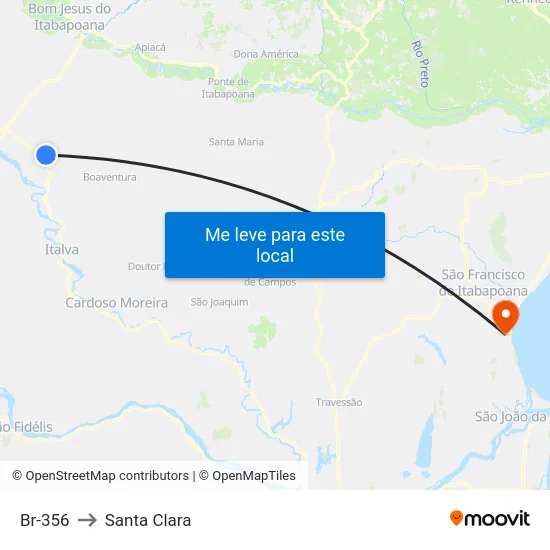 Br-356 to Santa Clara map