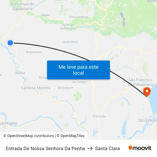 Entrada De Nossa Senhora Da Penha to Santa Clara map