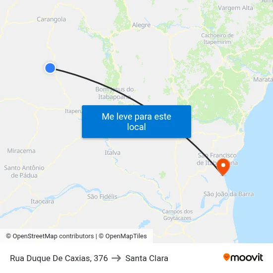 Rua Duque De Caxias, 376 to Santa Clara map