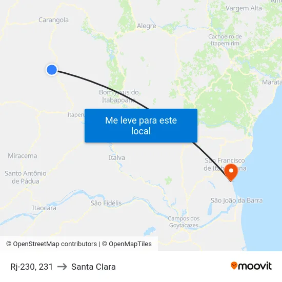 Rj-230, 231 to Santa Clara map